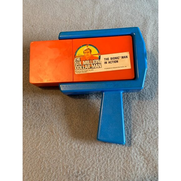 Vintage 1973 Six Million Dollar Man Movie Viewer Kenner Blue Red Retro Toy - Picture 6 of 11